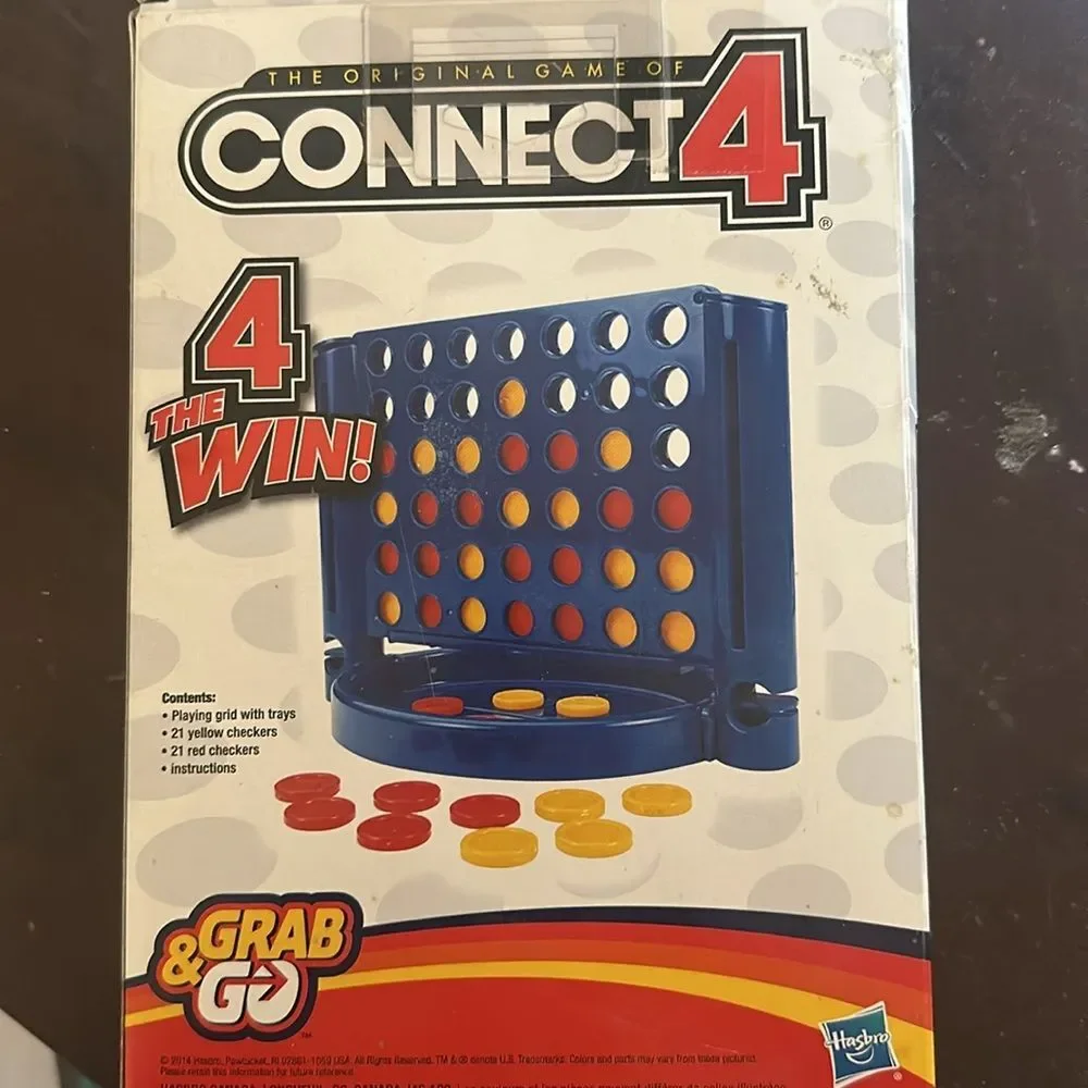 Connect 4 Grab & Go Traveling Checkers Game Portable Family Fun Toy
